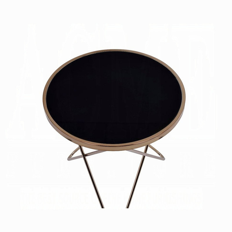 1Pc End Table Frame Round Glass Top Mid-Century Modern Design Living Room Furniture