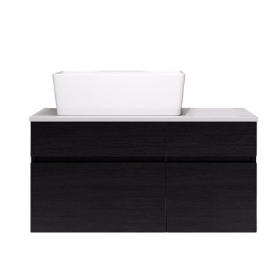 Meuble-lavabo flottant 31,5 po avec lavabo pour petite salle de bain