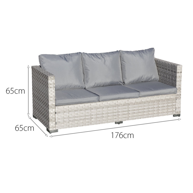 Malta Rattan 6 Seat Corner Set in Dove Grey
