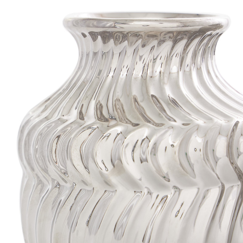 Vase de table en céramique Milanni, Argent, Petit