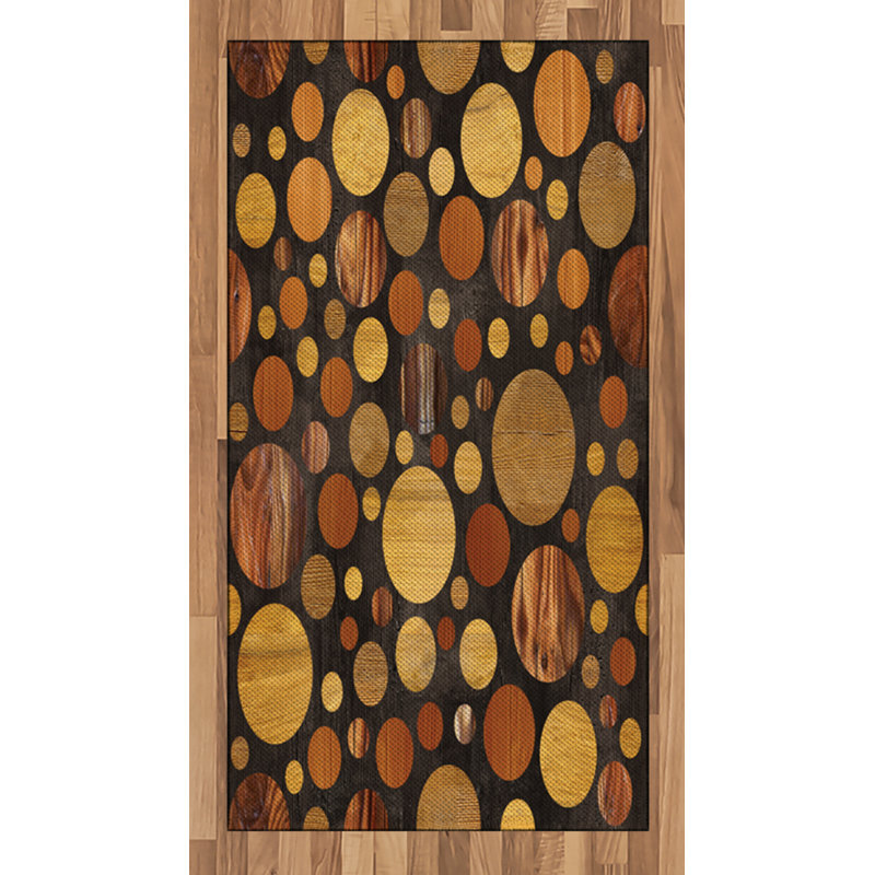 Wooden Print High Density Long Fiber Poly Threads Decorative Area Rug Carpet, Rectangle 2'7" x 5'