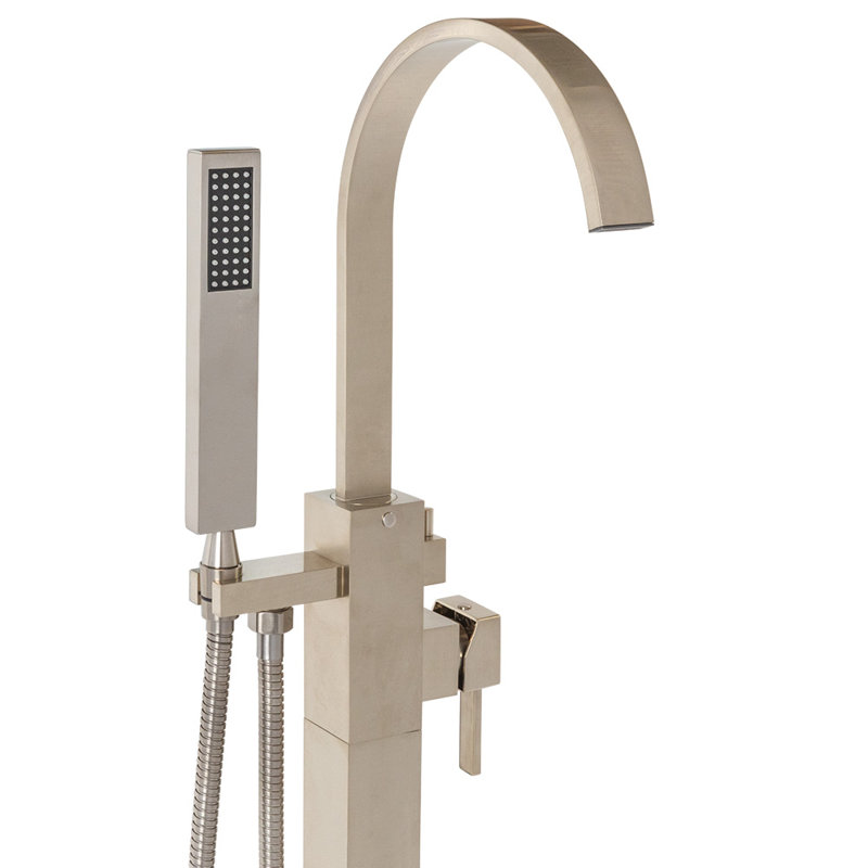 Kubista Tub Filler with Diverter, Brushed Nickel