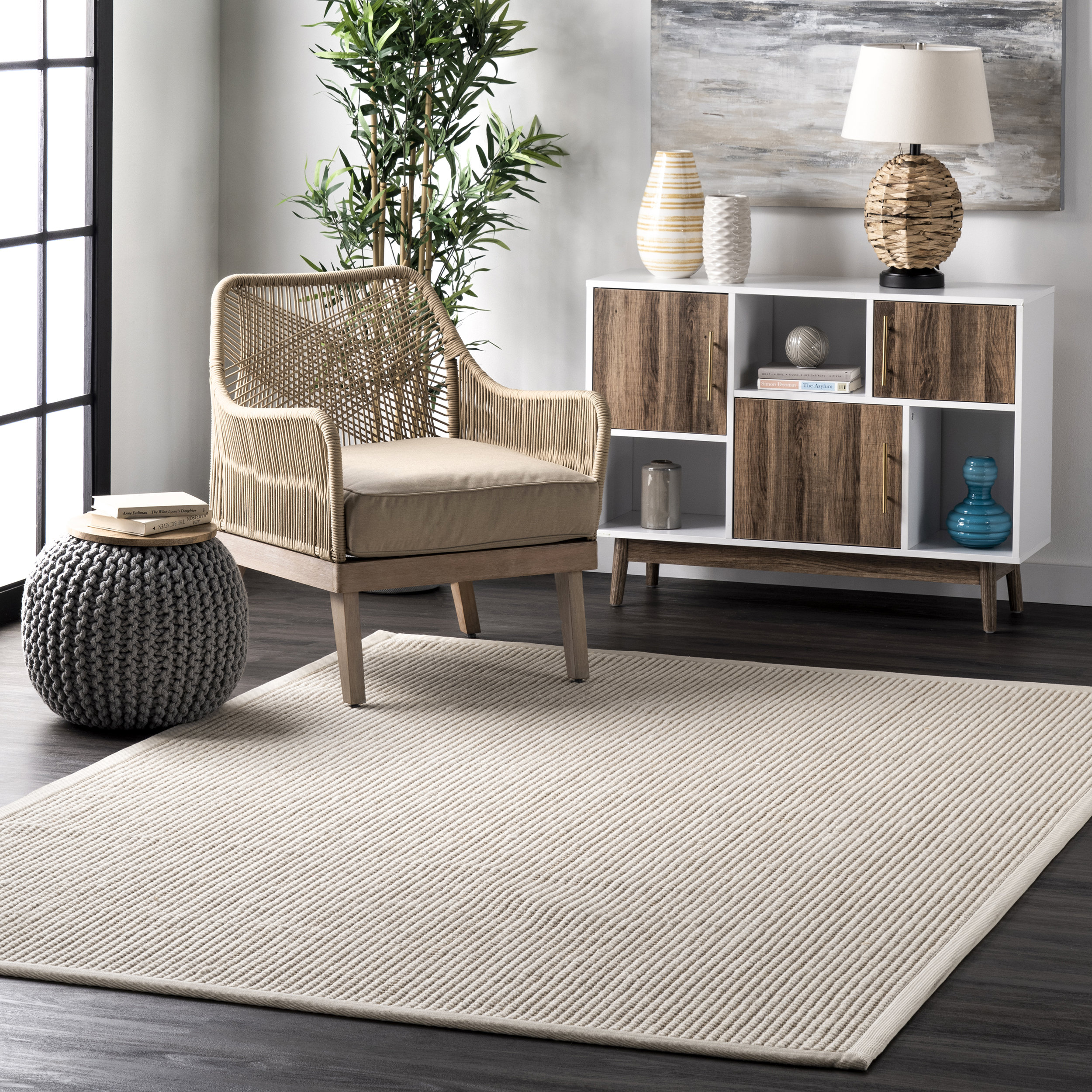 Patricia Jute & Wool Ivory Area Rug | Beachcrest Home™