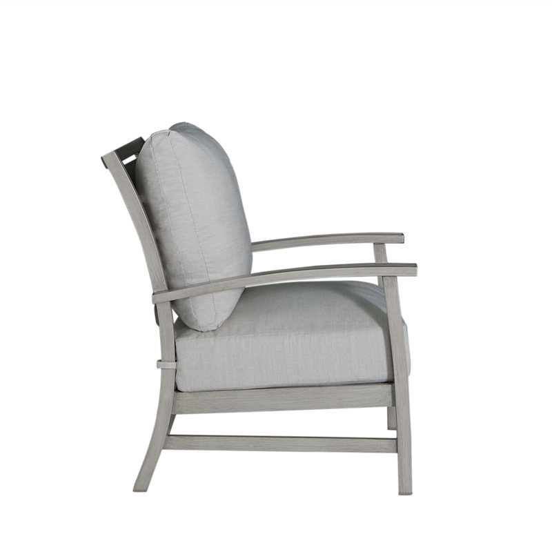 Charleston Patio Lounge Chair with Cushions, No Welt, Linen Forest, Oyster