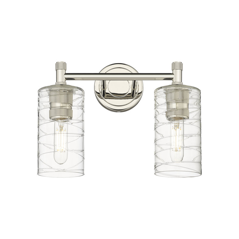 Éclairage pour meuble-lavabo mural 2 lumières Crown Point, Tourbillon déco, Nickel poli