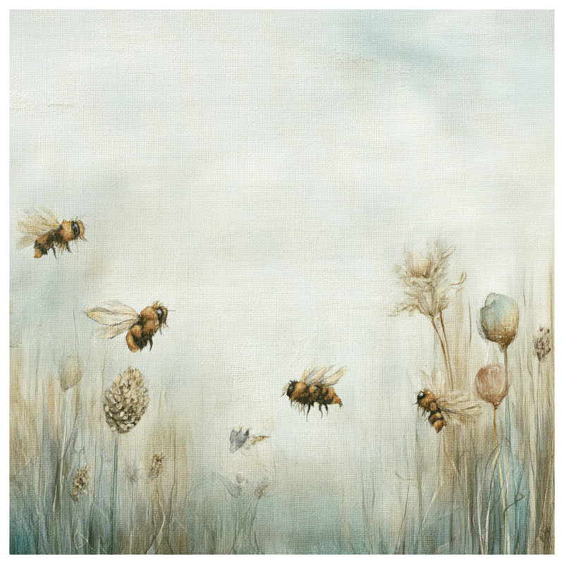 Bees In Meadow Bedding Insects Bedspread Nature, Full / Double