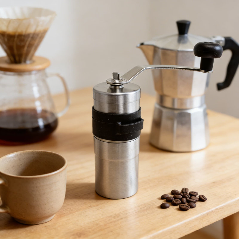 Mini Manual Coffee Grinder With Premium Ceramic Conical Burrs For Consistent Grind And Enhanced Flavor