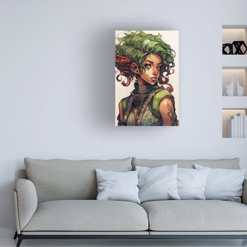 Art mural sur toile tendue - «Wumples '' - Mercenaire 1», art mural pour salon, chambre à coucher ou bureau - 16 x 24