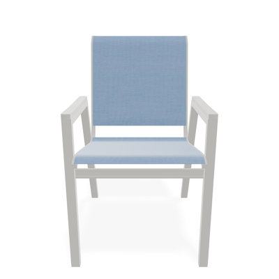 Chaise de bistro empilable en aluminium avec accoudoirs en polymère de qualité marine Bazza