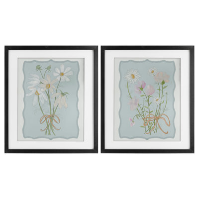 Ensemble de 2 reproductions encadrées sous verre Vintage Clippings, design par Leslie Hermosa