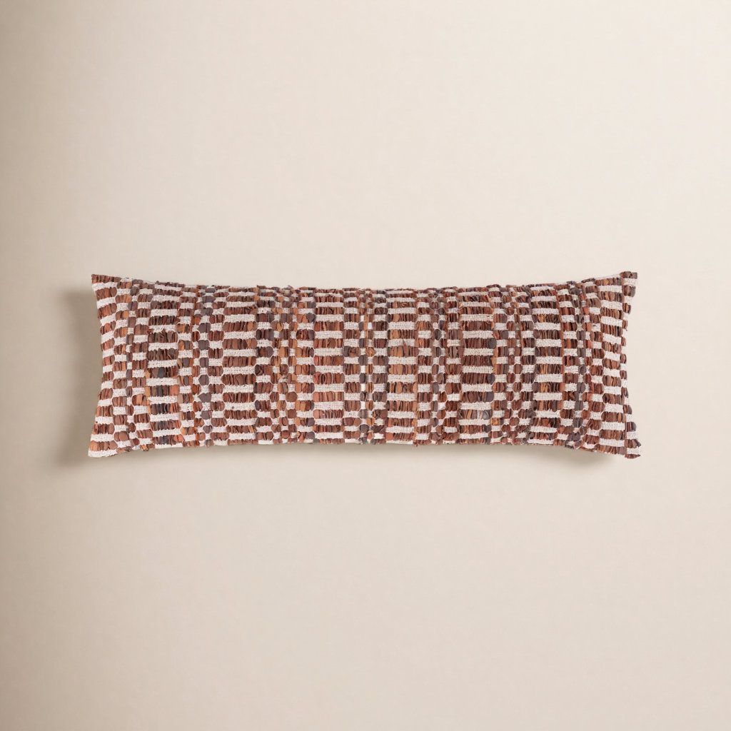 Dalton Cotton Throw Pillow, Cognac, 16"H x 44"W