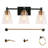 Geonaa 3 - Light Dimmable Black Vanity Light with Towel Bar Set