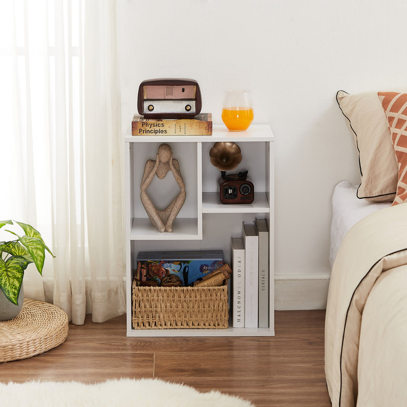 Bookcase With Storage Shelves, Modern Bookshelf For Organizer Display Stand For Home Office, White