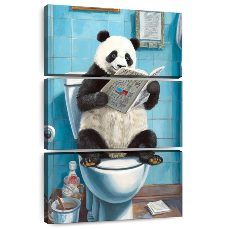Ketti Panda On A Toilet, 32'' H x 20'' W