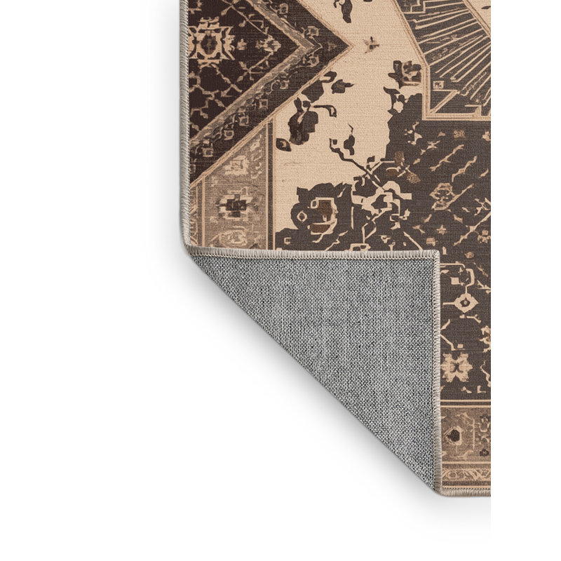 Tapis oriental beige / beige lavable à la machine Pauleta, 8 x 12