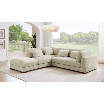Canapé et méridienne large de 107 po avec repose-pieds Beeston