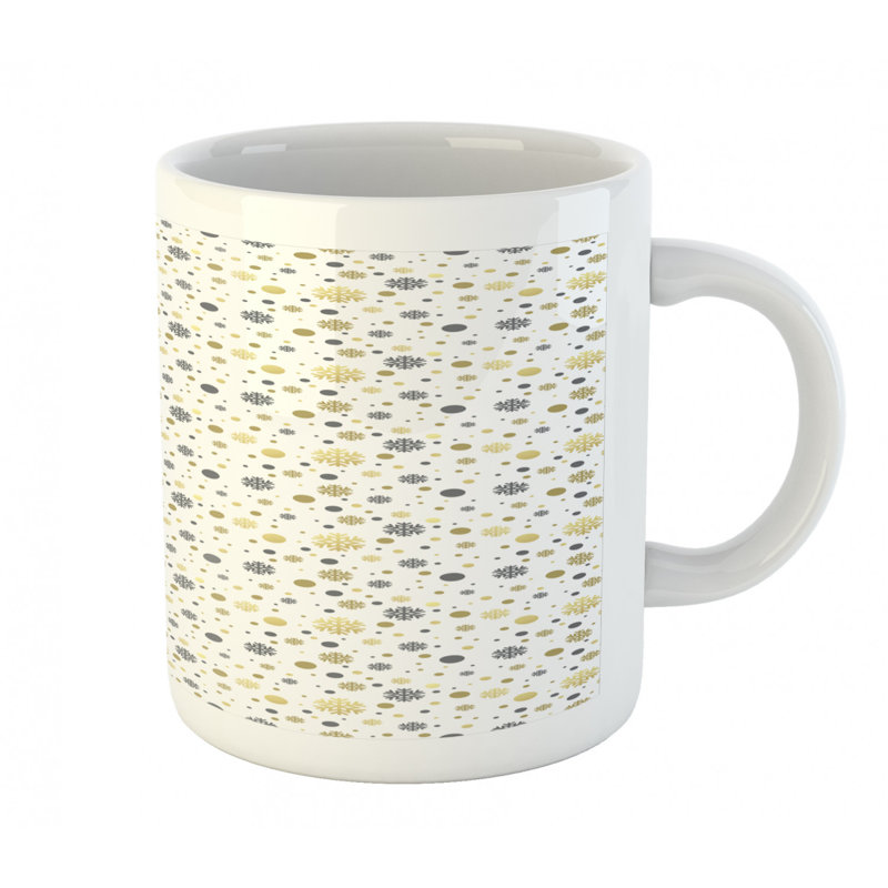 Grande tasse à café taches et flocons de neige