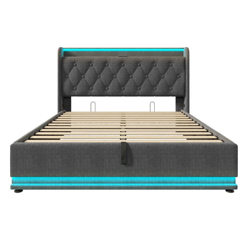 Upholstered Ottoman Storage Bed, 163 x 219cm