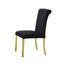 Chaise d'appoint de style contemporain 2 pièces avec dossier capitonné et dossier en acier inoxydable avec base en tréteaux et finition noire-1073797533-1073797535