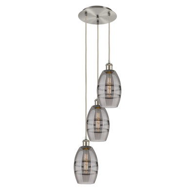 Luminaire suspendu rond / ovale 3 lumières Dundrod