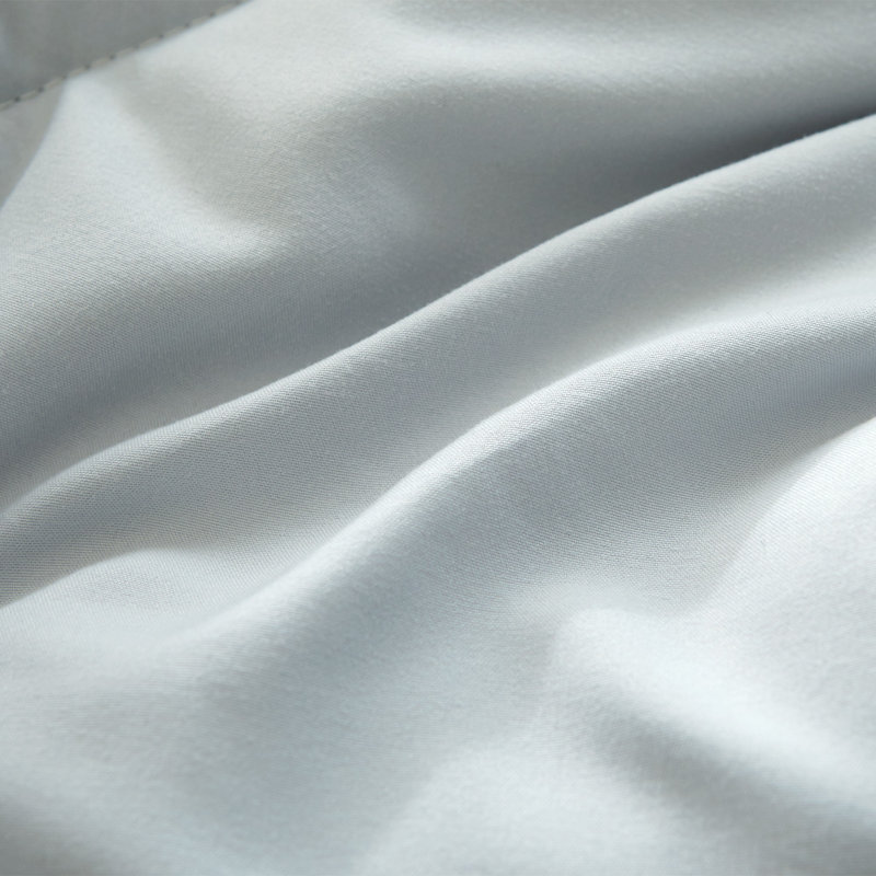 Baffle Box Stitch Comforter Set, Gray, Queen Comforter + 2 Shams