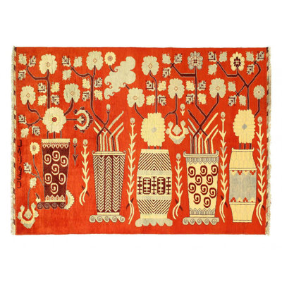 Fine Hand knotted Khotan design 5'9'' X 7'8''