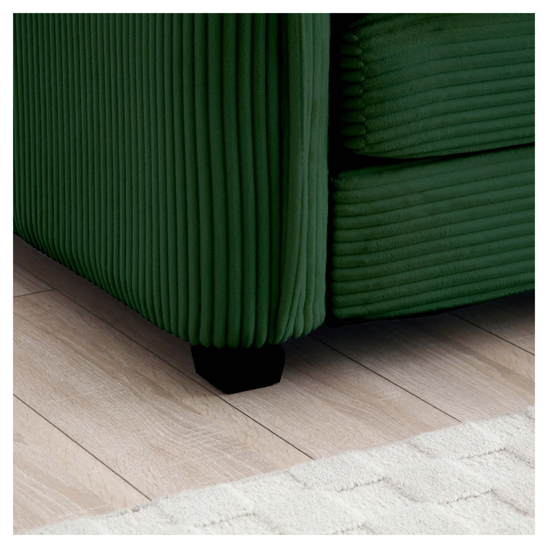 Ensemble de canapé en velours côtelé vert émeraude 5 pièces: canapé 3 places + 2 fauteuils simples, meubles de cinéma maison pour le salon
