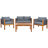 Izzah Acacia 4 - Person Patio Conversation Set with Cushions-1210120055