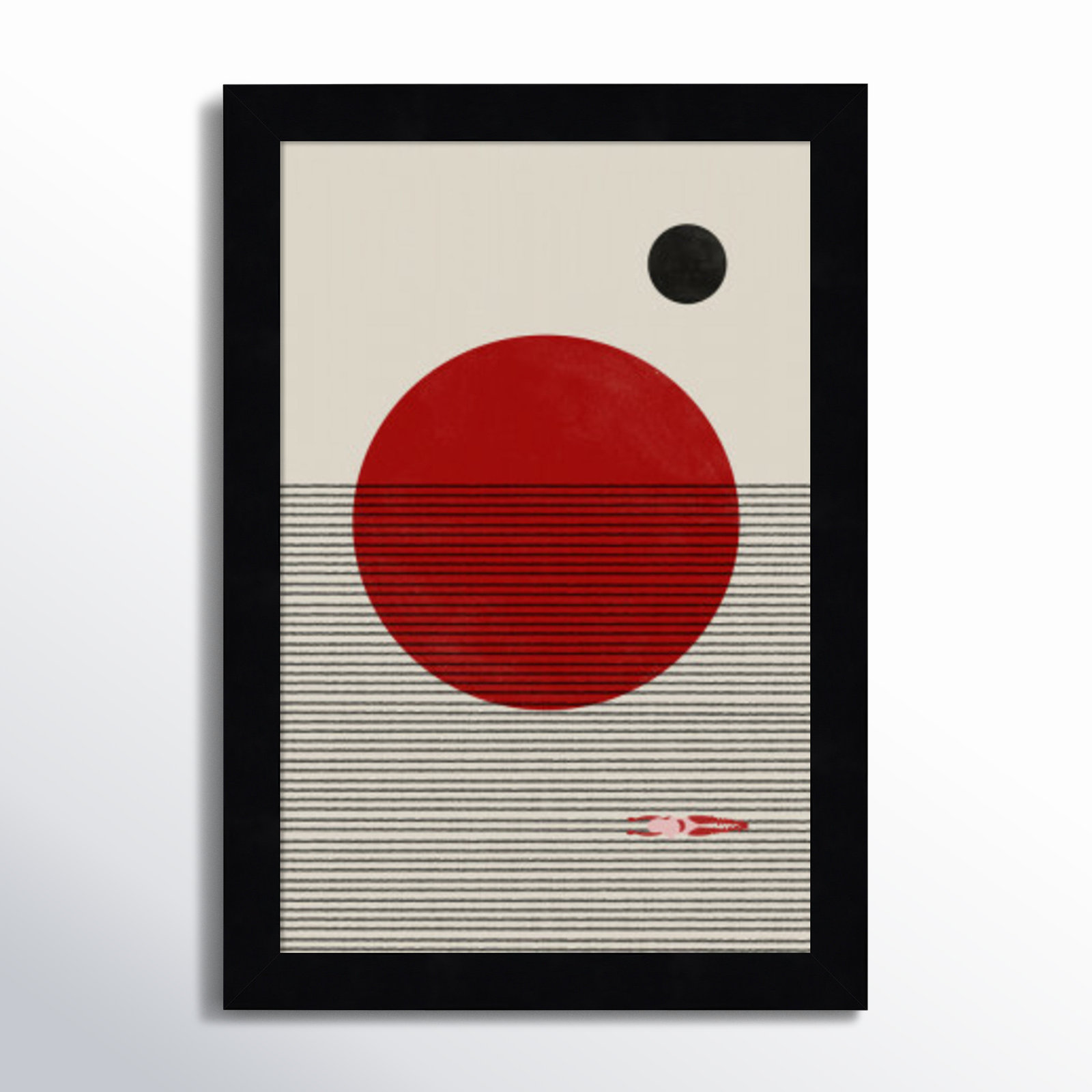 Swimming to You Print, Black, 13" H x 9" W x 1" D