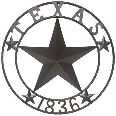 Décoration extérieure murale en métal Western Texas Lone Star 1836