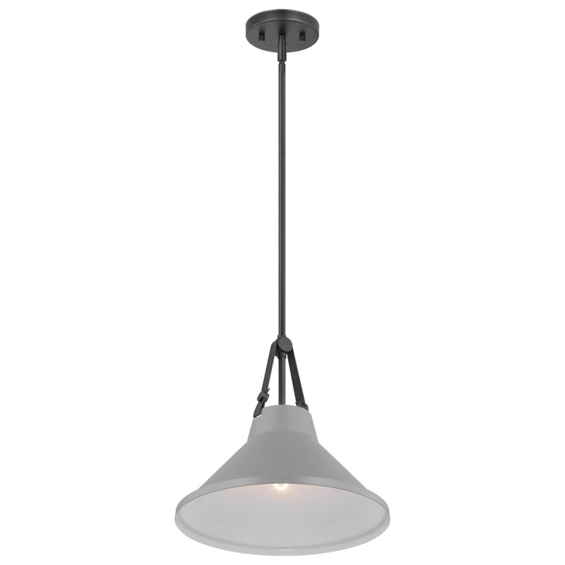 Luminaire suspendu conique 1 lumière, gris