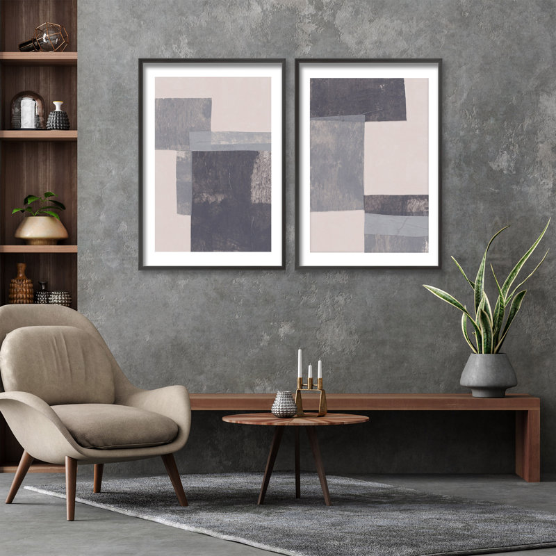 Gray Blocks By Alisa Galitsyna Print, 32" W x 24" H