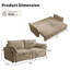 Canapé-lit convertible 2 en 1 de 216 cm avec pouf de rangement pour salon, dimensions du canapé : 216 cm (L) x 84 cm (l) x 94 cm (H), dimensions du lit : 216 cm (L) x 153 cm (l) x 60 cm (H)-869734224