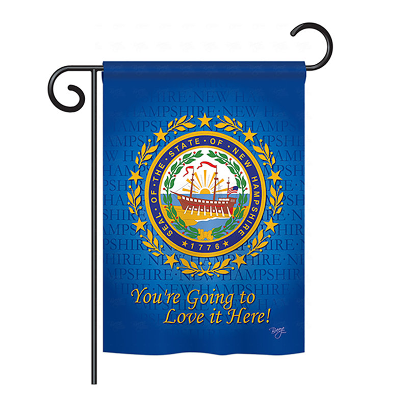 Drapeau de maison en polyester à 2 côtés US State, H 40 po x l 28 po, New Hampshire