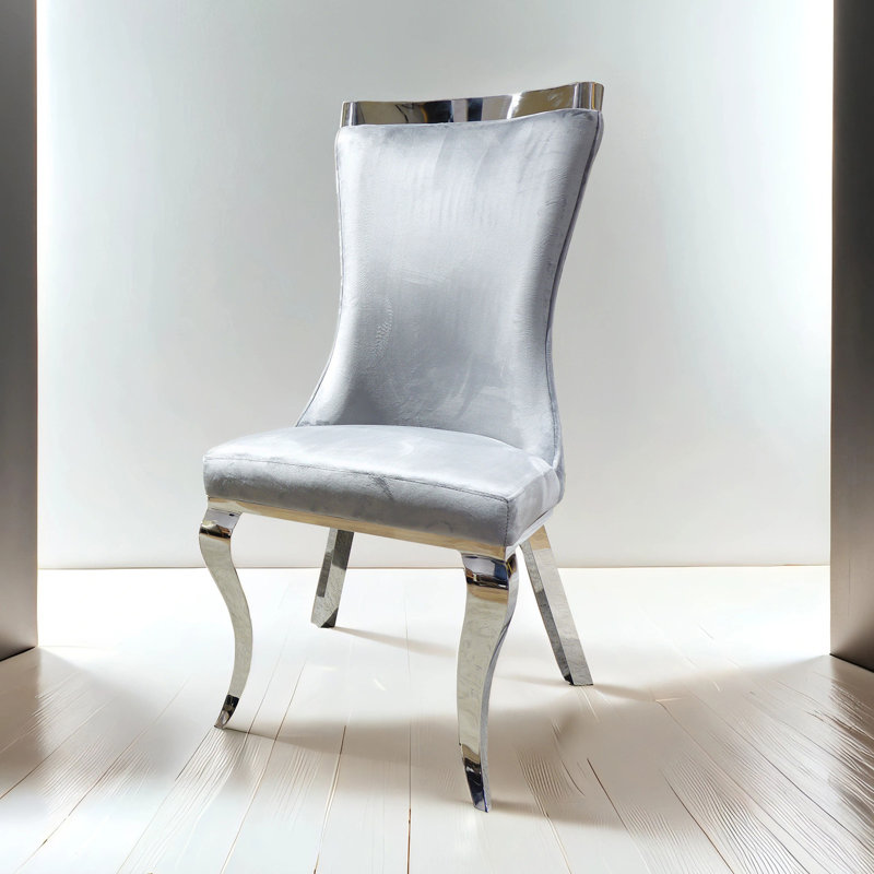 Chaise d'appoint Montie (ensemble de 2), Argent/chrome