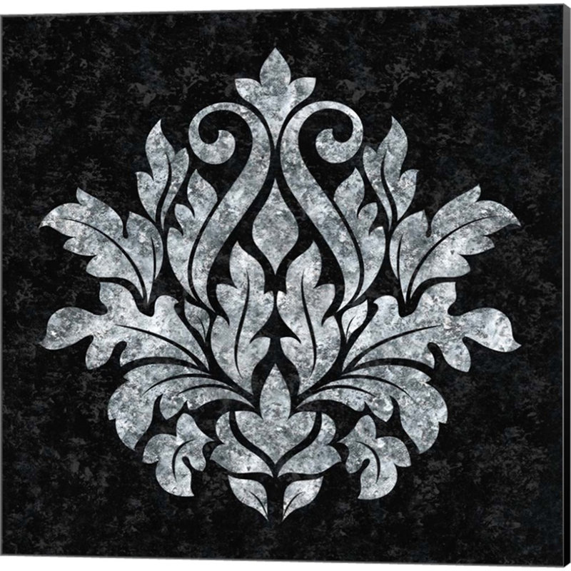 Toile texturée damassé sur noir par Lee C, ensemble de 2