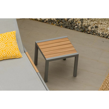 LifestyleGarden Bora 100% Maintenance Free Aluminum Outdoor Patio Black Side Table