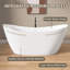 66 po. Baignoire de trempage autoportante en acrylique 66 po. Baignoire de trempage autoportante ovale profonde ultra-brillante avec bonde escamotable pour salle de bain moderne