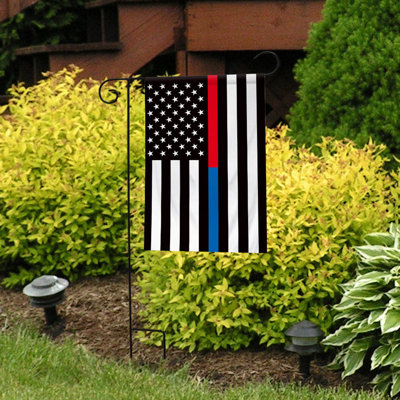 Thin Blue & Red Line Garden Flag