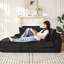 Fauteuil inclinable semi-rigide en velours côtelé 21 de 78,5 pouces avec coussins de cou, cinq coussins, aucun assemblage, soutien à domicile confortable, installation facile, confort