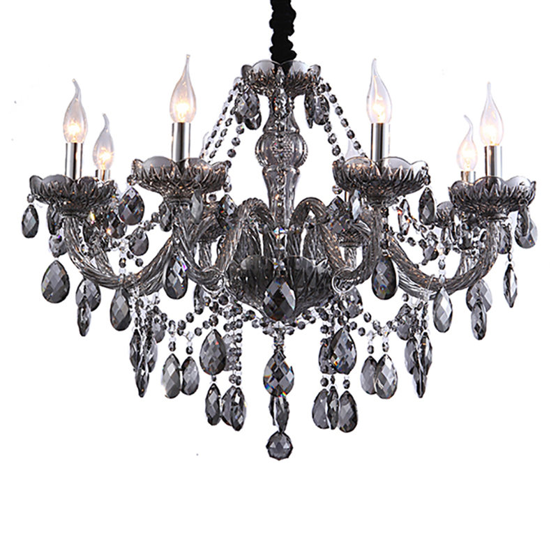 Ames Genuine Grey Crystal Chandelier, 60cm H x 55cm W x 60cm D