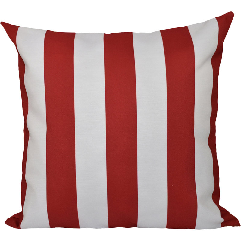 Railey Striped Reversible Throw Pillow, 16" x 16", Red