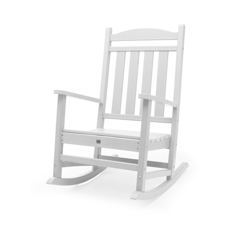 Aulika Outdoor HDPE Patio Rocking Chairs, Blanc