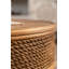 Table basse ronde de 31,5 po avec couvercle rabattable - corde de chanvre et rotin, avec un style naturel rétro