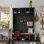 Portemanteau moderne en bois de style campagnard H 78 po avec banc de rangement large, armoire à chaussures d'entrée avec 13 compartiments, portemanteau élégant avec 6 crochets pour le vestibule, le salon,