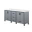 Meuble-lavabo double avec comptoir en quartz blanc