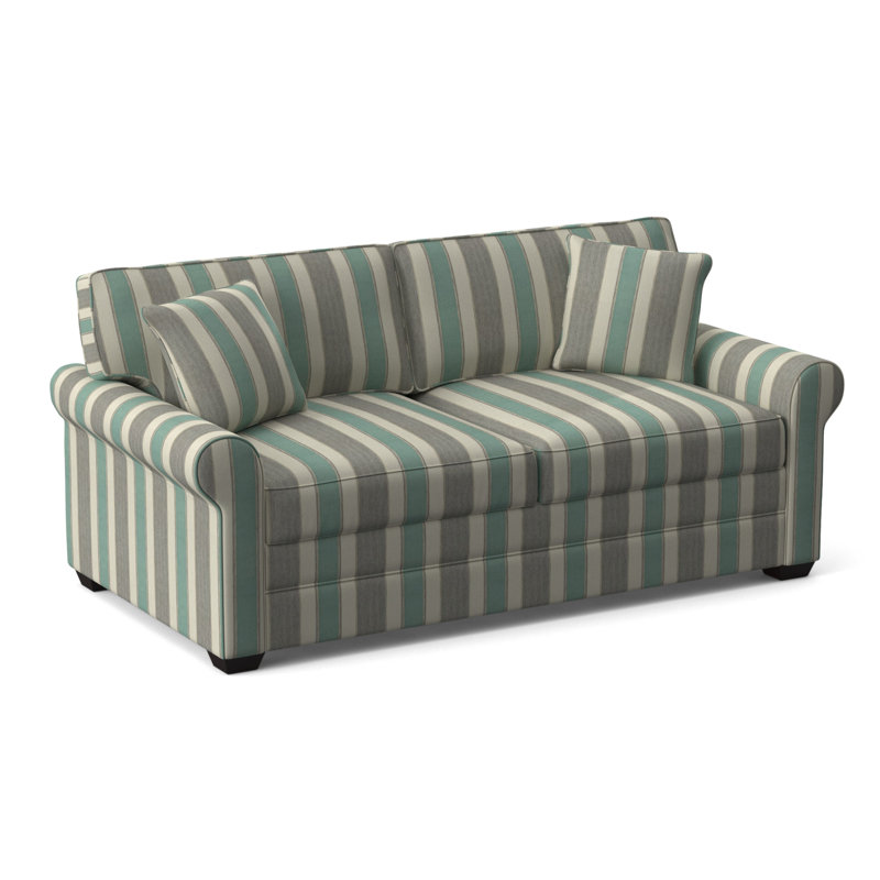 Bedford Upholstered 79'' Sofa, Black Finish, Moss Chenille; 0344-43