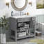 Meuble-lavabo moderne 36 po avec lavabo supérieur