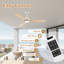 Ventilateur de plafond en bois à 5 pales de 52 po avec lumières, intérieur extérieur, réversible, à intensité variable, moteur à courant continu silencieux avec minuterie, télécommande-1205530200