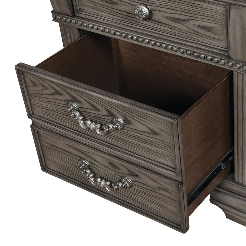 Table de chevet avec USB, gris, Gris